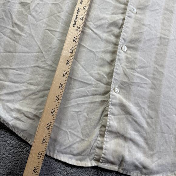 Brixton Retro Striped Button Up Shirt Mens XL Cream Beige Short Sleeve Knit - Picture 5 of 5